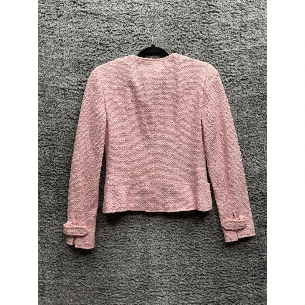 Chanel Vintage‎ 2004 Cruise 'COCO' Baby Pink Cotton Boucle Blazer Jacket 38